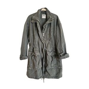Women’s Zara denim utility jacket size small-medium